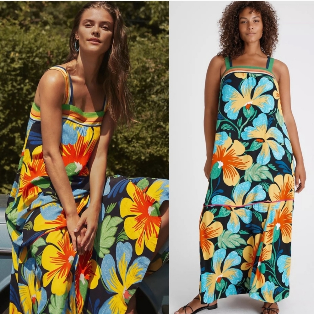 Anthropologie Maeve Nikoleta Tropical Floral Maxi Dress - Picture 1 of 10